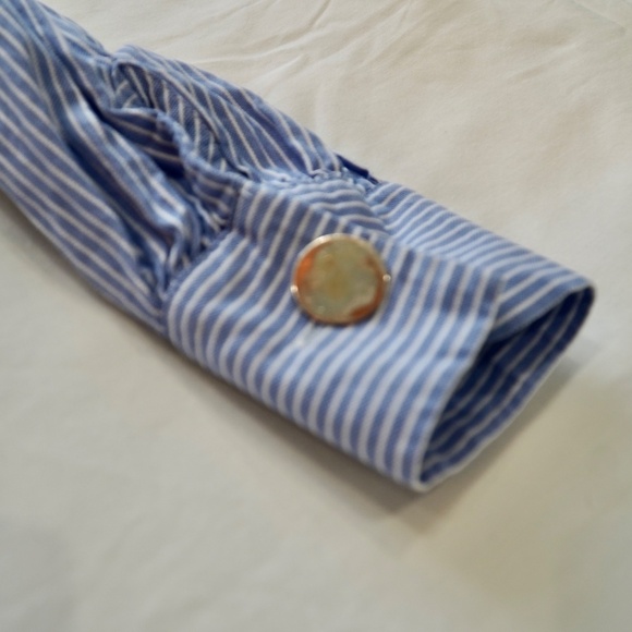 Zara Top Set | Striped Business Casual Shirts Light blue basic - Picture 4 of 11